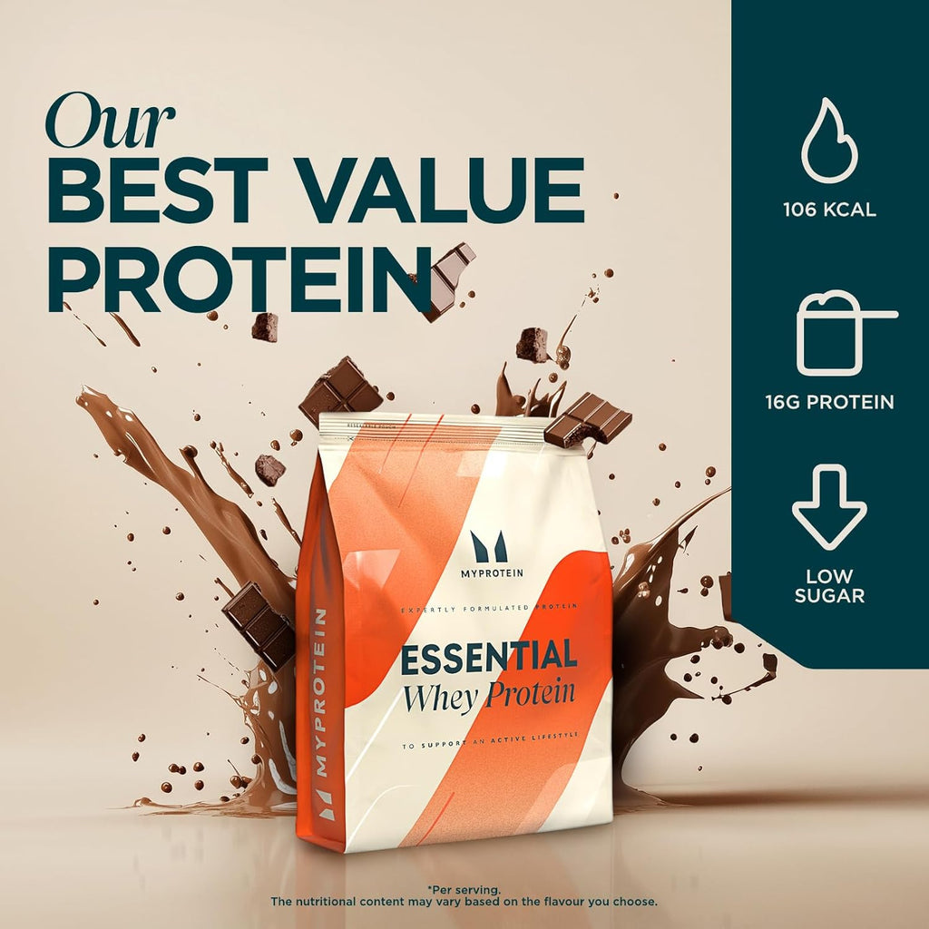 Essential Whey Protein Powder | Chocolate Smooth 500 G | 18 G Protein per Serving | Low Sugar, Less than 110 Calories | Supports Muscle Growth and Recovery