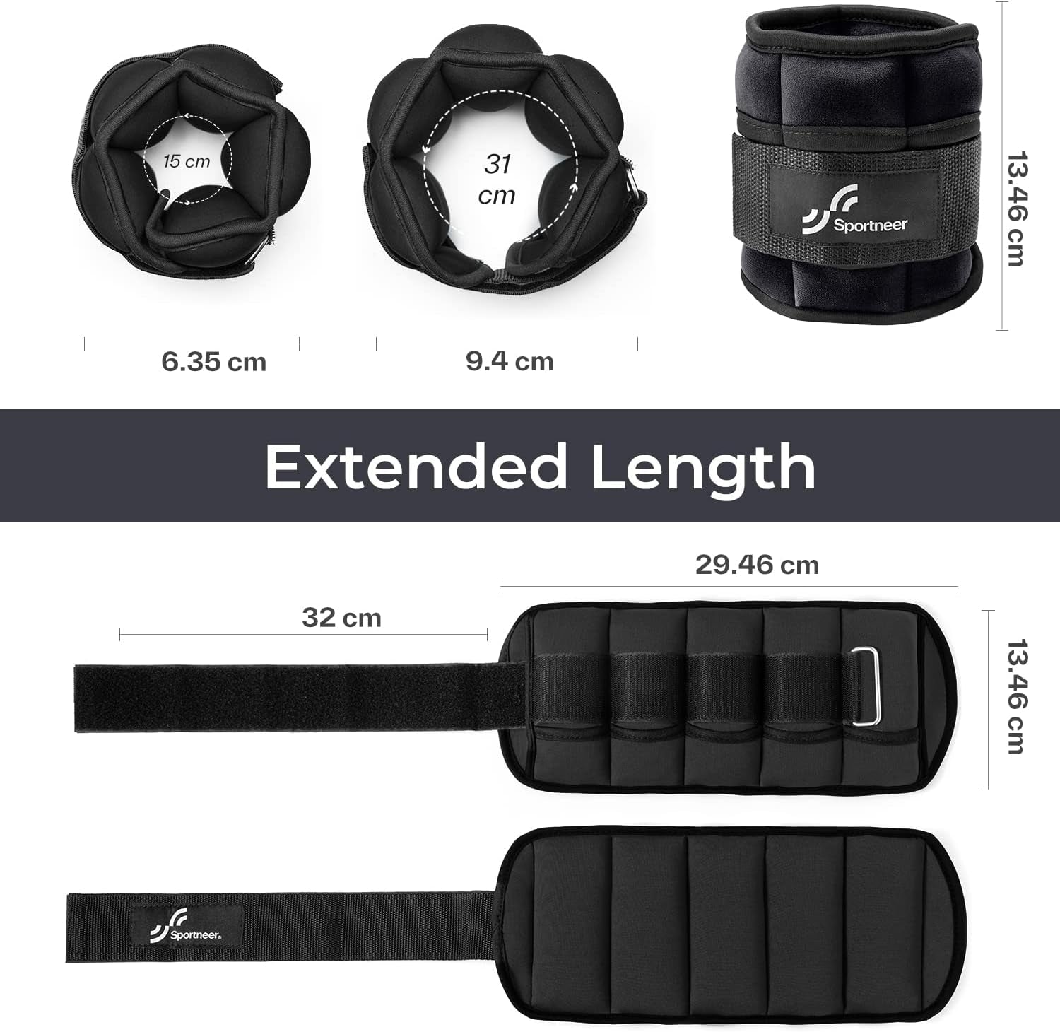 Adjustable Ankle Weights Set: Leg Weights, Ankle Weight Wrist Weight Straps, 0.45-1.6Kg for per Ankle, 0.9-3.2Kg for a Pair