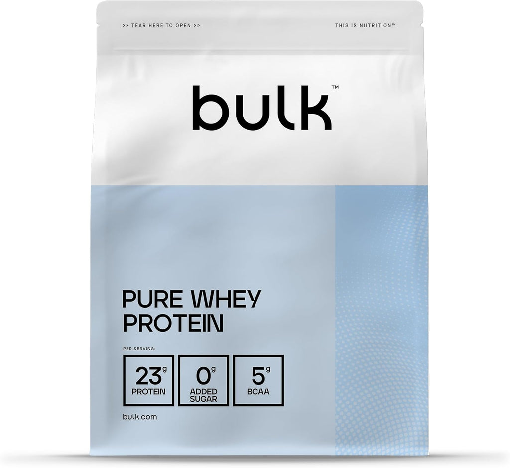 Pure Whey Protein Powder,Vanilla,23G Protein and 5G Bcaas per Scoop,Whey Concentrate Shake,Low Sugar,Supports Muscle Growth and Repair,Smooth Mixing,Vegetarian,500G