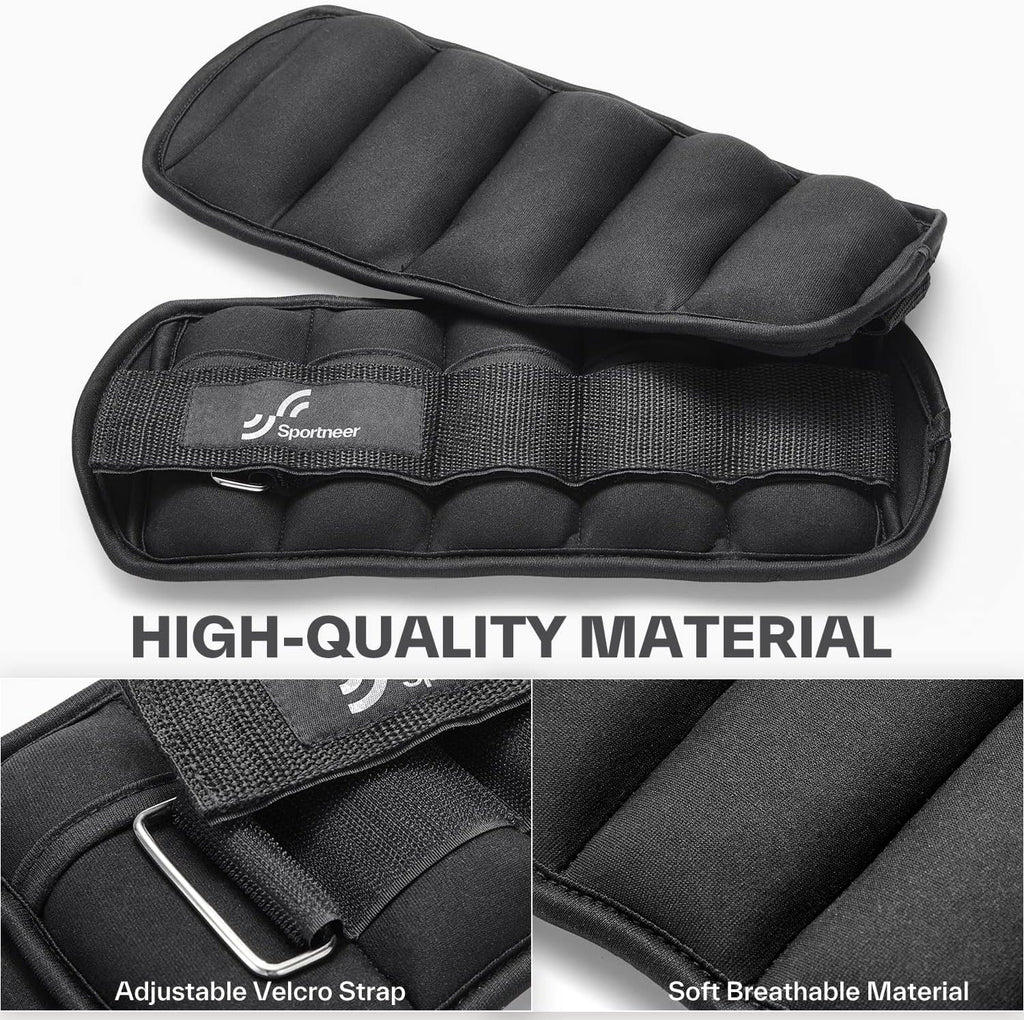 Adjustable Ankle Weights Set: Leg Weights, Ankle Weight Wrist Weight Straps, 0.45-1.6Kg for per Ankle, 0.9-3.2Kg for a Pair