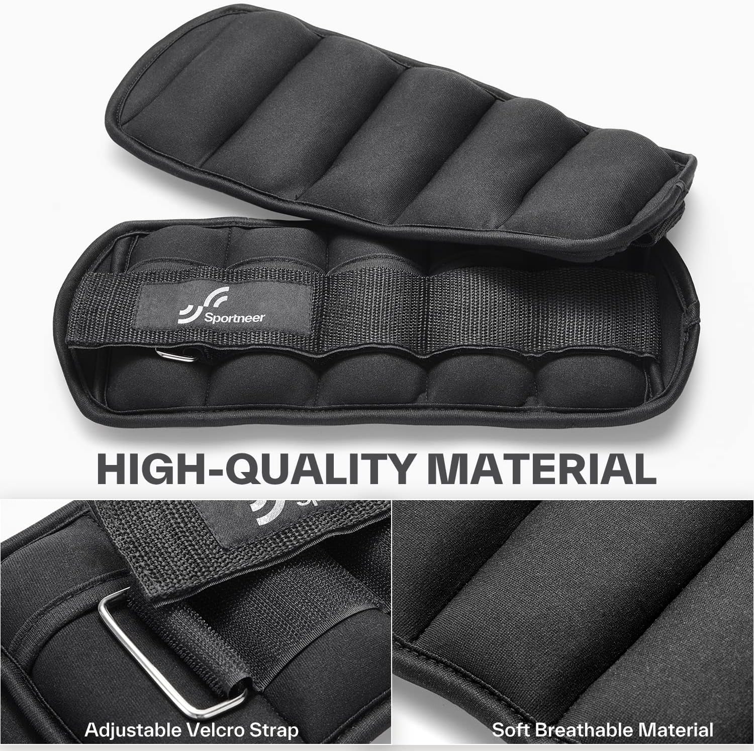 Adjustable Ankle Weights Set: Leg Weights, Ankle Weight Wrist Weight Straps, 0.45-1.6Kg for per Ankle, 0.9-3.2Kg for a Pair