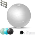 Exercise Ball 55-65Cm - Anti-Burst Slip-Resistant Yoga/Pilates Ball for Core Training & Posture Improvement, Home Gym/Rehab/Pregnancy Ball, Quick Pump & 3 Resistance Bands Included