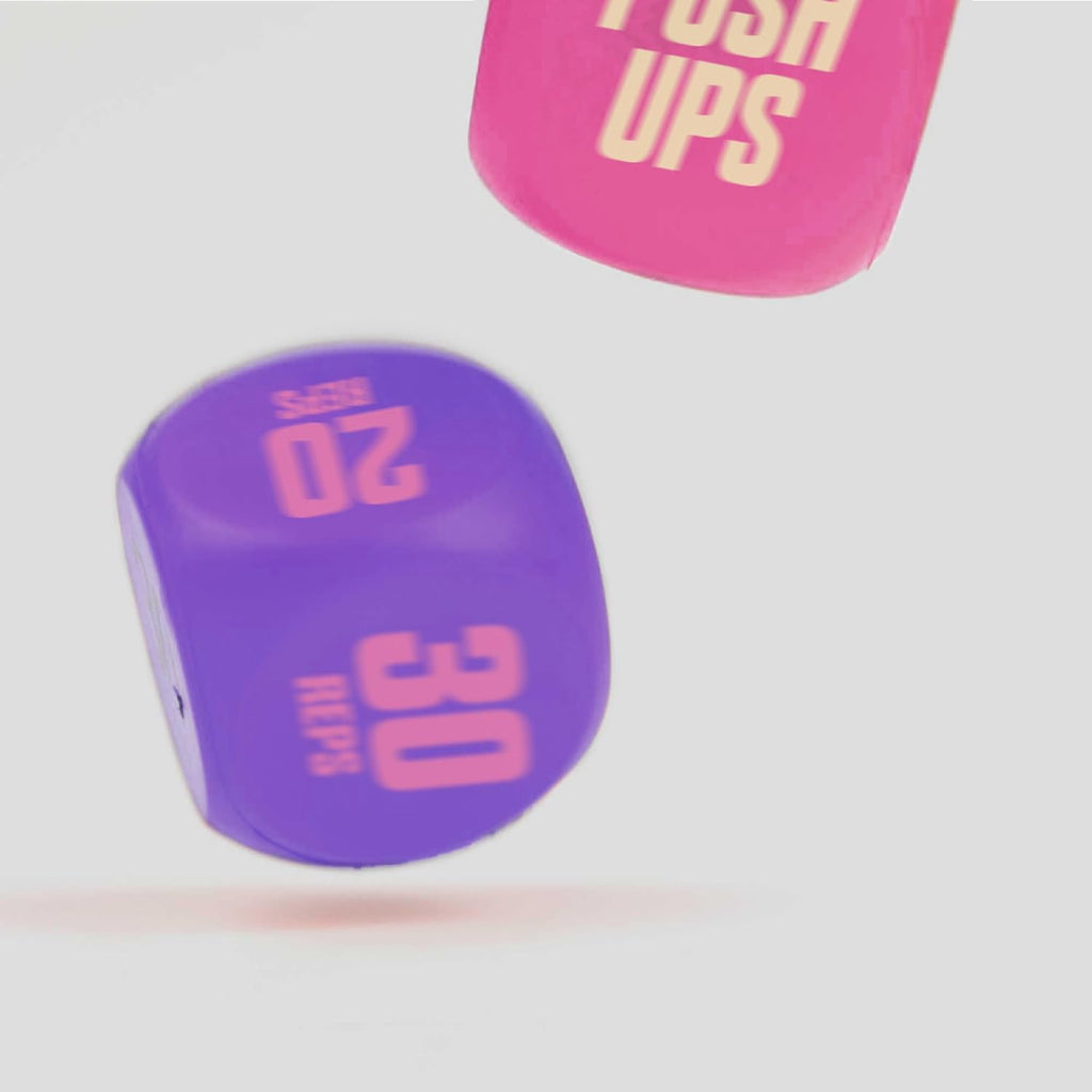 Exercise Dice - Workout Dice Game for Cardio, HIIT and Exercise Classes - Full Body Training Routine for Home & Gym - Pink