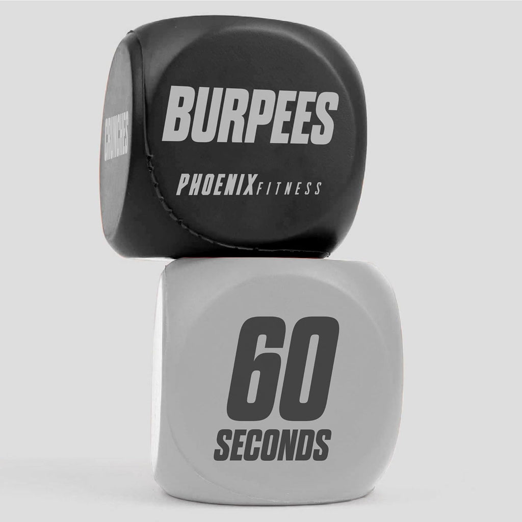 Exercise Dice - Workout Dice Game for Cardio, HIIT and Exercise Classes - Full Body Training Routine for Home & Gym - Black