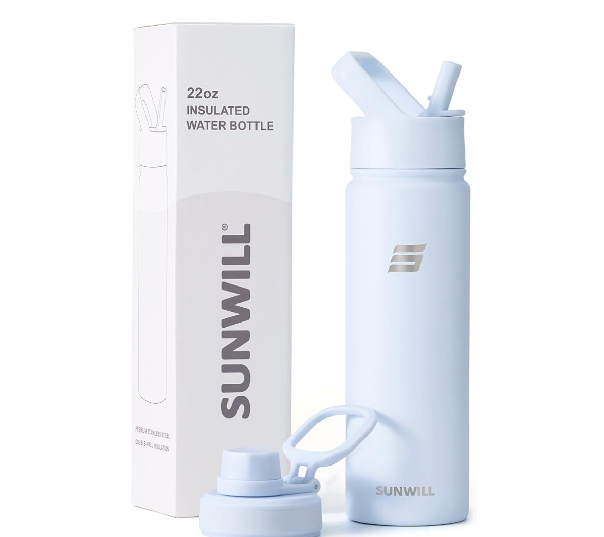 Metal Water Bottle with Straw Stainless Steel, 650Ml.